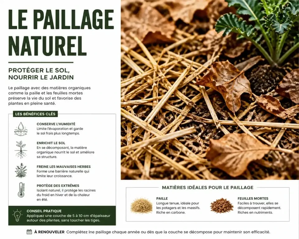 Protection du sol et paillage au potager en octobre