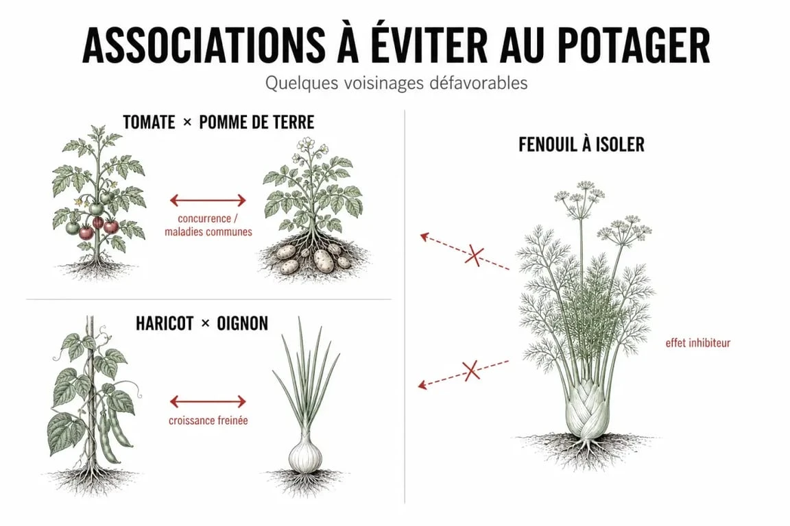 Association de plantes au potager : exemples d’associations défavorables à éviter