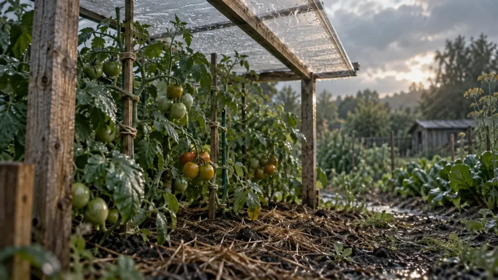 Abri tomates fait maison : le toit ouvert qui garde le feuillage au sec