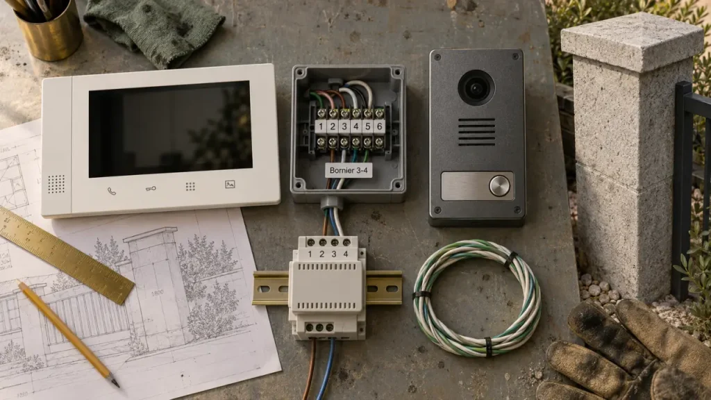 Câblage d’interphone : reliez la platine et le moniteur sans jamais brancher le 230 V