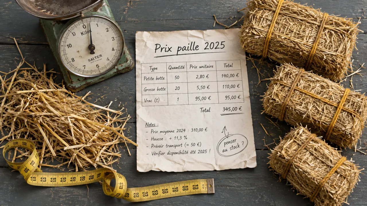 Prix paille 2025 : andain à 19€ la tonne vs 70€
